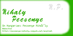 mihaly pecsenye business card